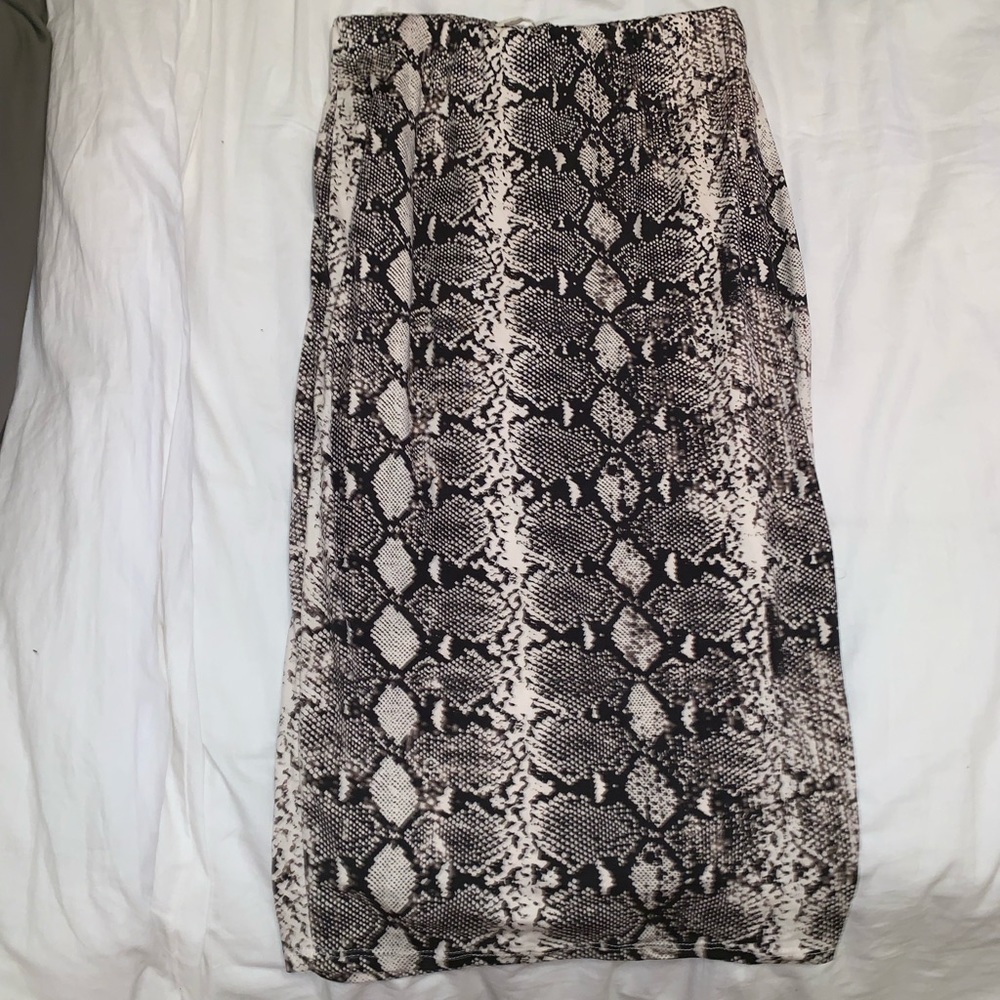 Snake skin middy skirt